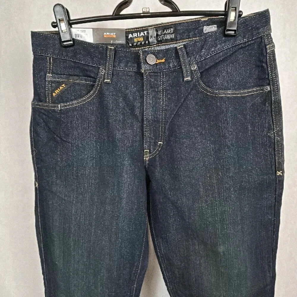 NEW Ariat M4 Rebar Denim Jeans Relaxed Straight Leg Mens Sz 33x32 Dura Stretch